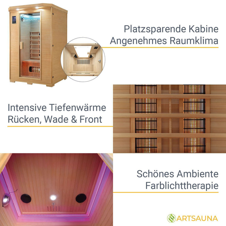 Cabine infrarouge Oslo avec radiateur à spectre complet