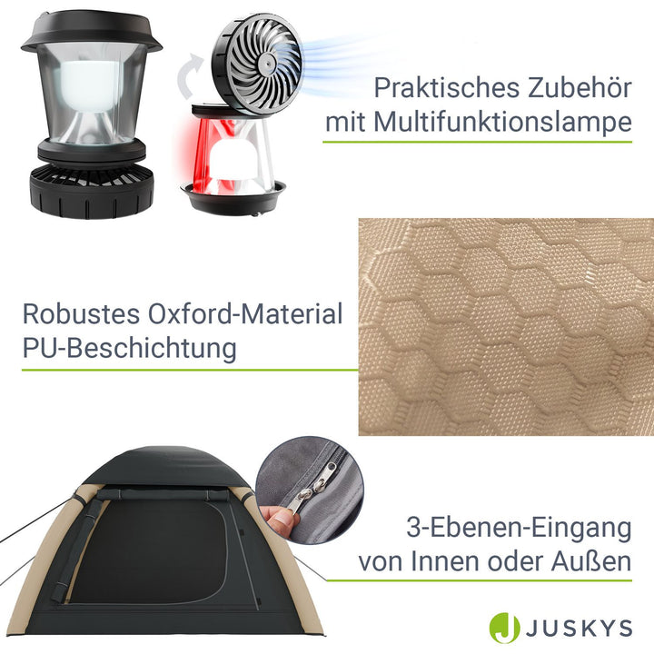 Tente gonflable avec accessoires pour 1 à 4 personnes