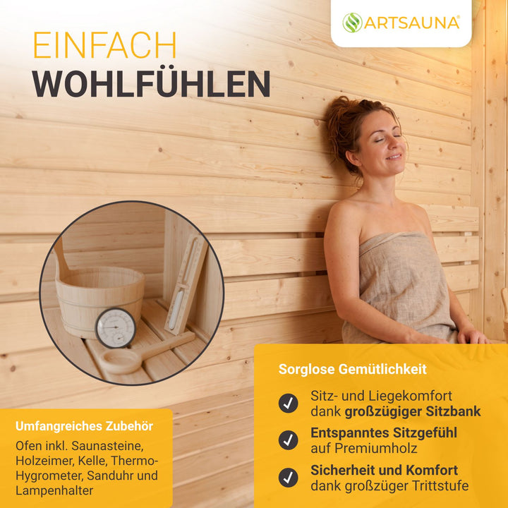 Sauna tonneau cubique Fjora XL