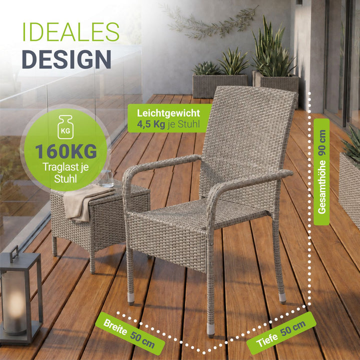 Chaises de jardin en polyrotin Yoro