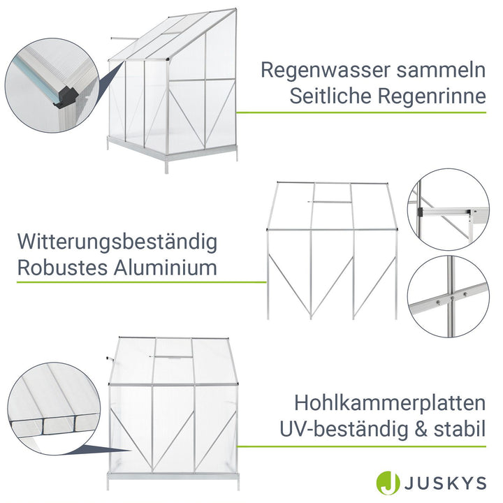 Aluminium Gewächshaus mit Fundament