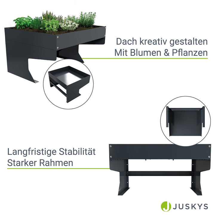 Mähroboter Garage mit Pflanzkasten