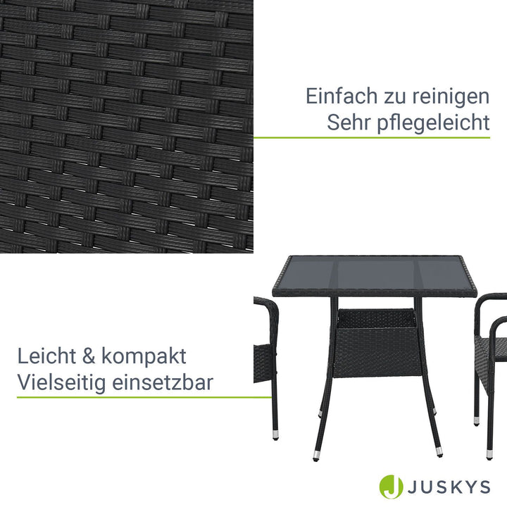 Eckiger Polyrattan Gartentisch Yoro