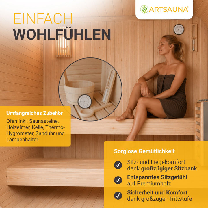 Sauna tonneau cubique Fjora M