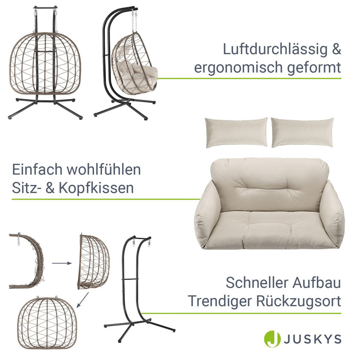 Polyrattan Doppelhängesessel Aria