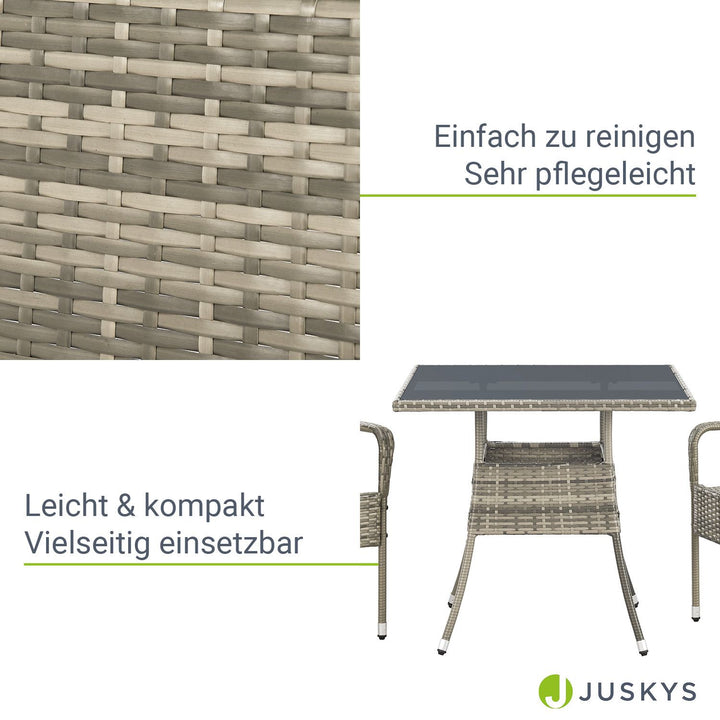 Eckiger Polyrattan Gartentisch Yoro