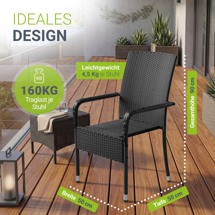 Chaises de jardin en polyrotin Yoro