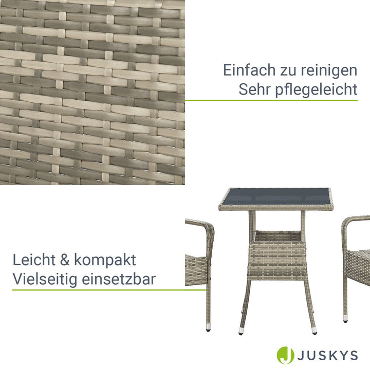 Eckiger Polyrattan Gartentisch Yoro