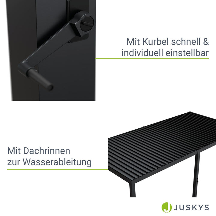 Pergola bioclimatique Tahiti 3 x 5,9 m avec 1x paroi latérale de 3 m