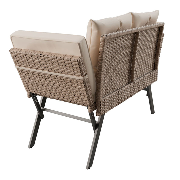 Polyrattan Multifunktionsbank Calvia Schwarz/Grau/Creme