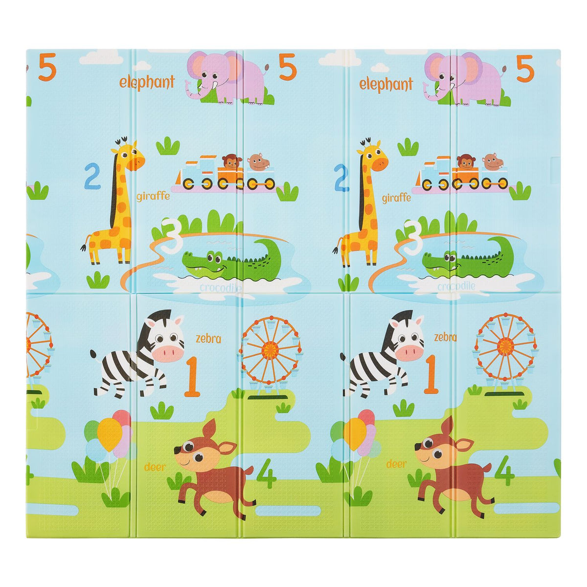 Tapis de jeu 180 x 200 cm avec divers motifs d'animaux