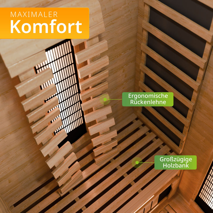 Cabine de sauna infrarouge Kiruna 90 Premium