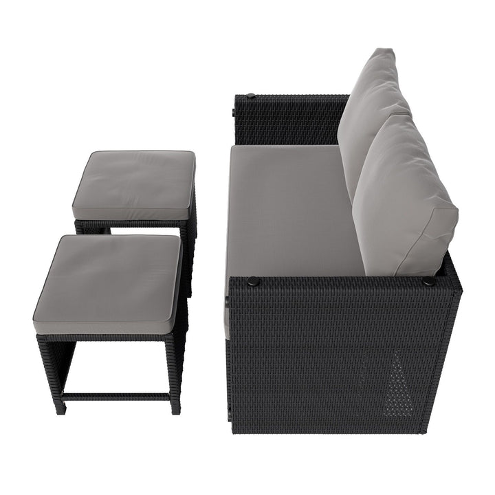 2in1 Polyrattan Gartenmöbel Jamaika