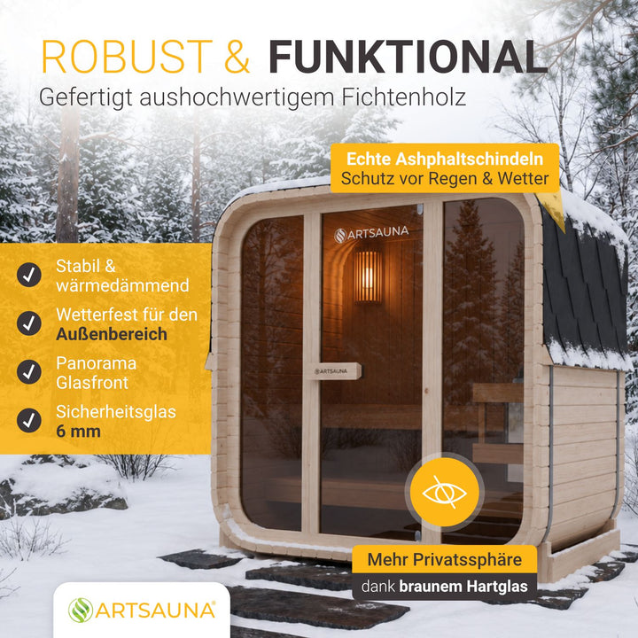 Sauna tonneau cubique Fjora M