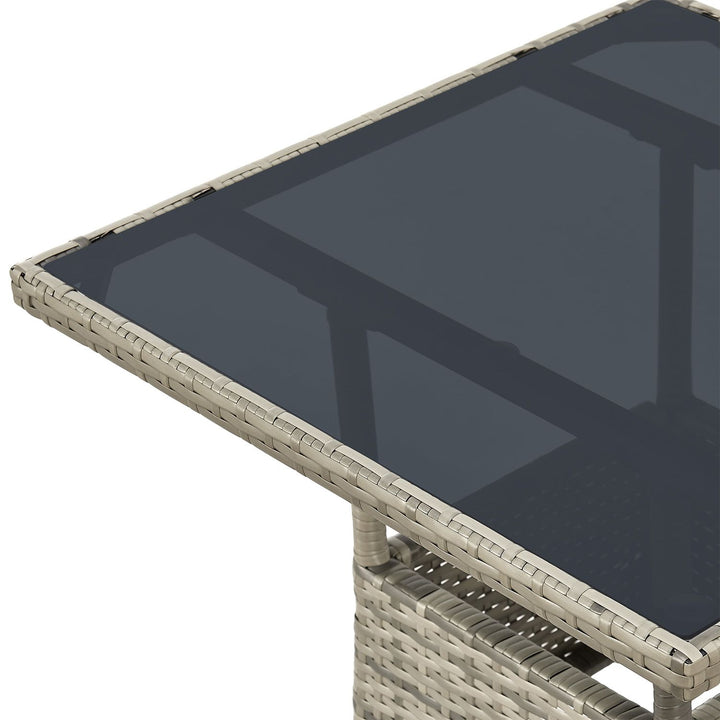 Eckiger Polyrattan Gartentisch Yoro