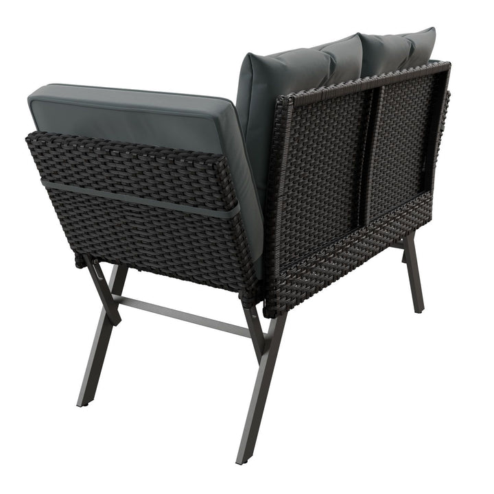 Polyrattan Multifunktionsbank Calvia Schwarz/Grau/Creme