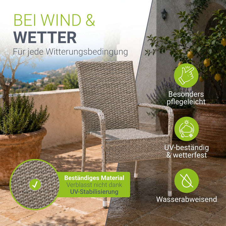 Chaises de jardin en polyrotin Yoro