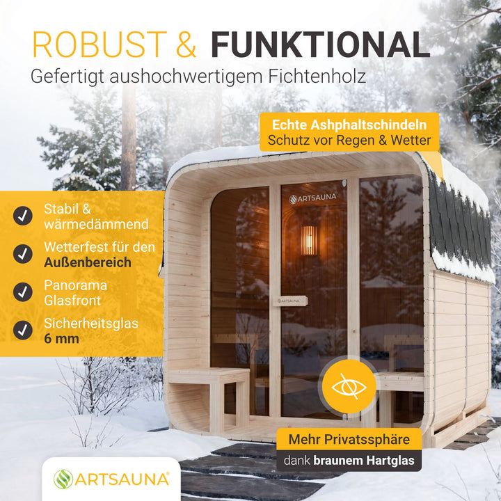 Sauna tonneau cubique Fjora XL