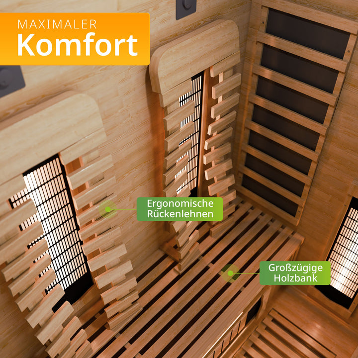 Cabine de sauna infrarouge Kiruna 130 Premium