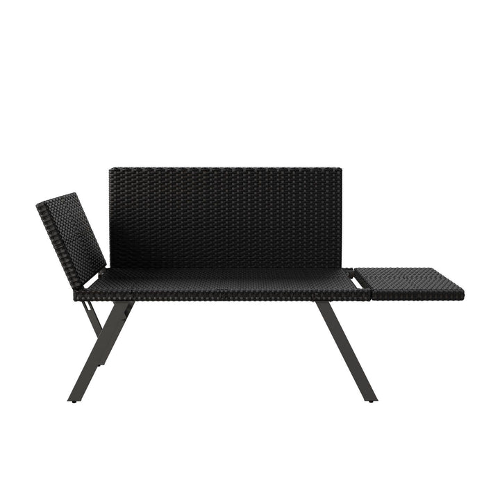 Polyrattan Multifunktionsbank Calvia Schwarz/Grau/Creme