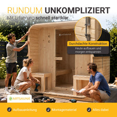 Fasssauna quadratisch Nolvik
