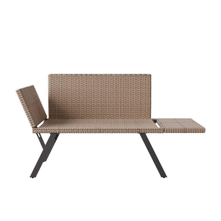 Polyrattan Multifunktionsbank Calvia Schwarz/Grau/Creme