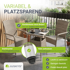 Eckiger Polyrattan Gartentisch Yoro