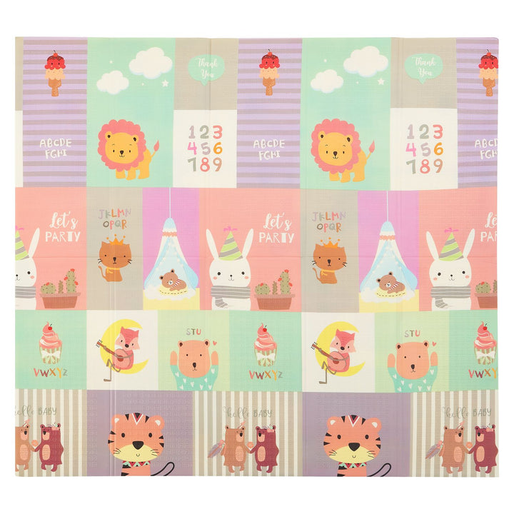Tapis de jeu 180 x 200 cm avec divers motifs d'animaux