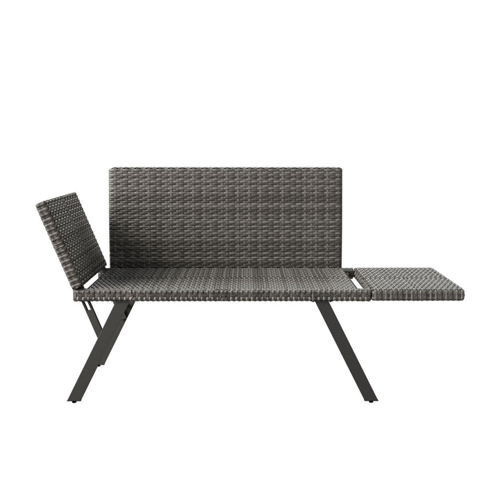 Polyrattan Multifunktionsbank Calvia Schwarz/Grau/Creme