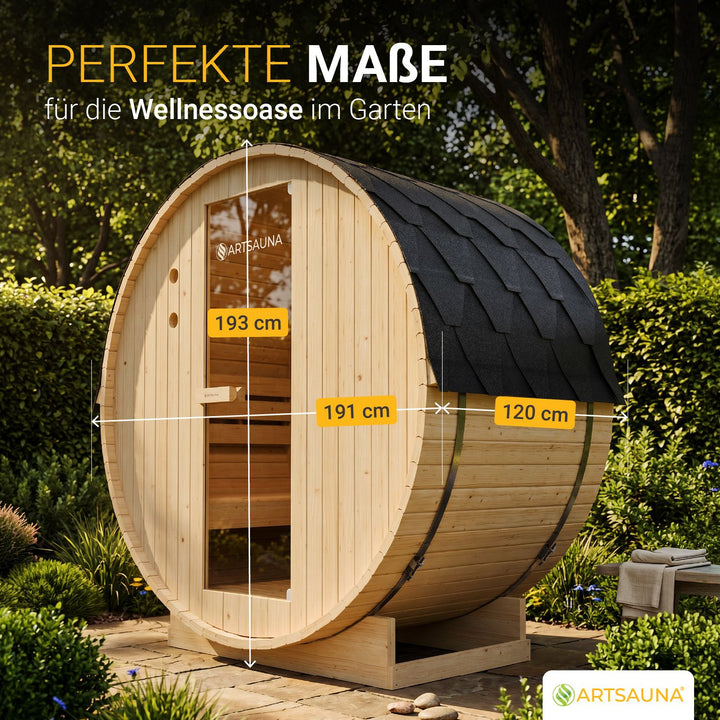 Sauna tonneau Spitzberg avec poêle de sauna