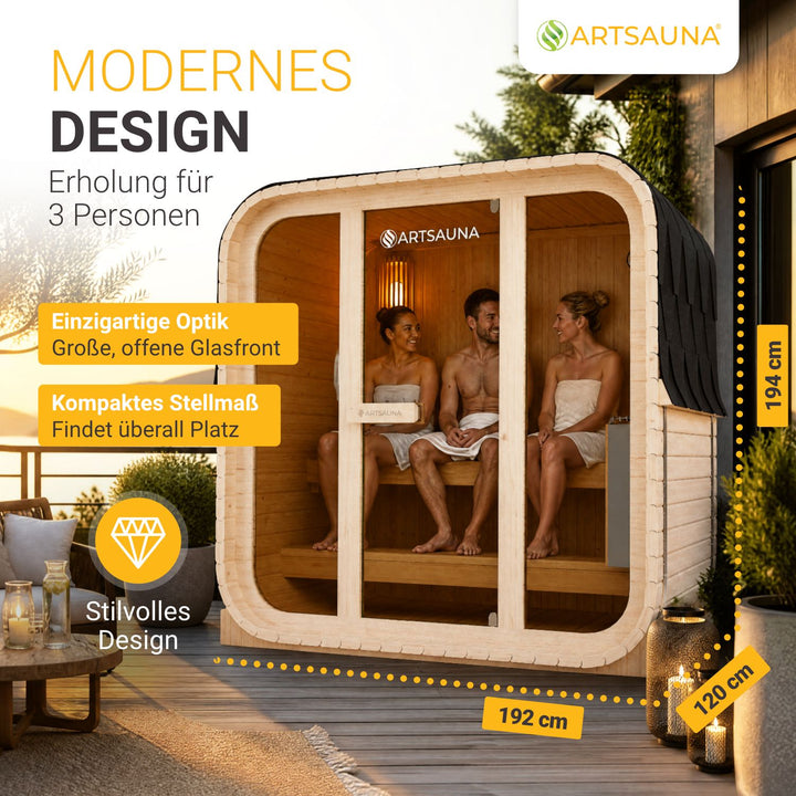 Sauna tonneau cubique Fjora M