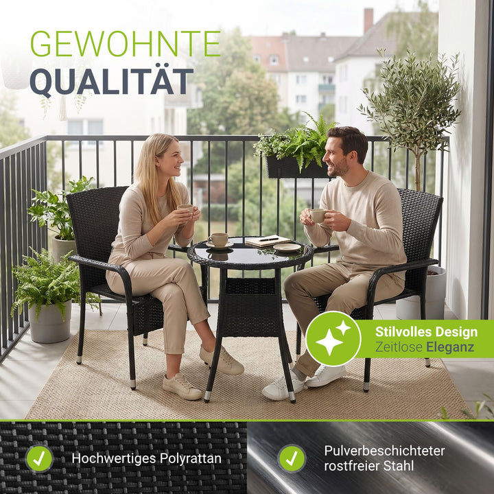 Chaises de jardin en polyrotin Yoro