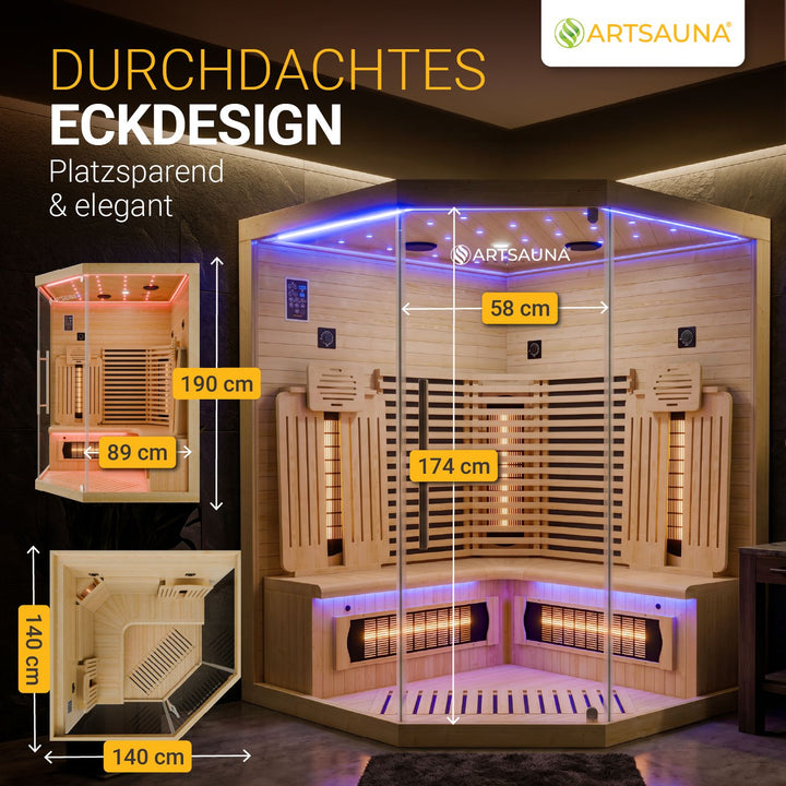 Infrarotkabine Malmö 140 - Schwarz