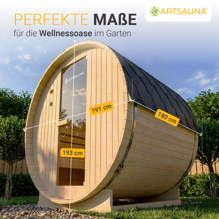 Sauna tonneau Spitzberg avec poêle de sauna