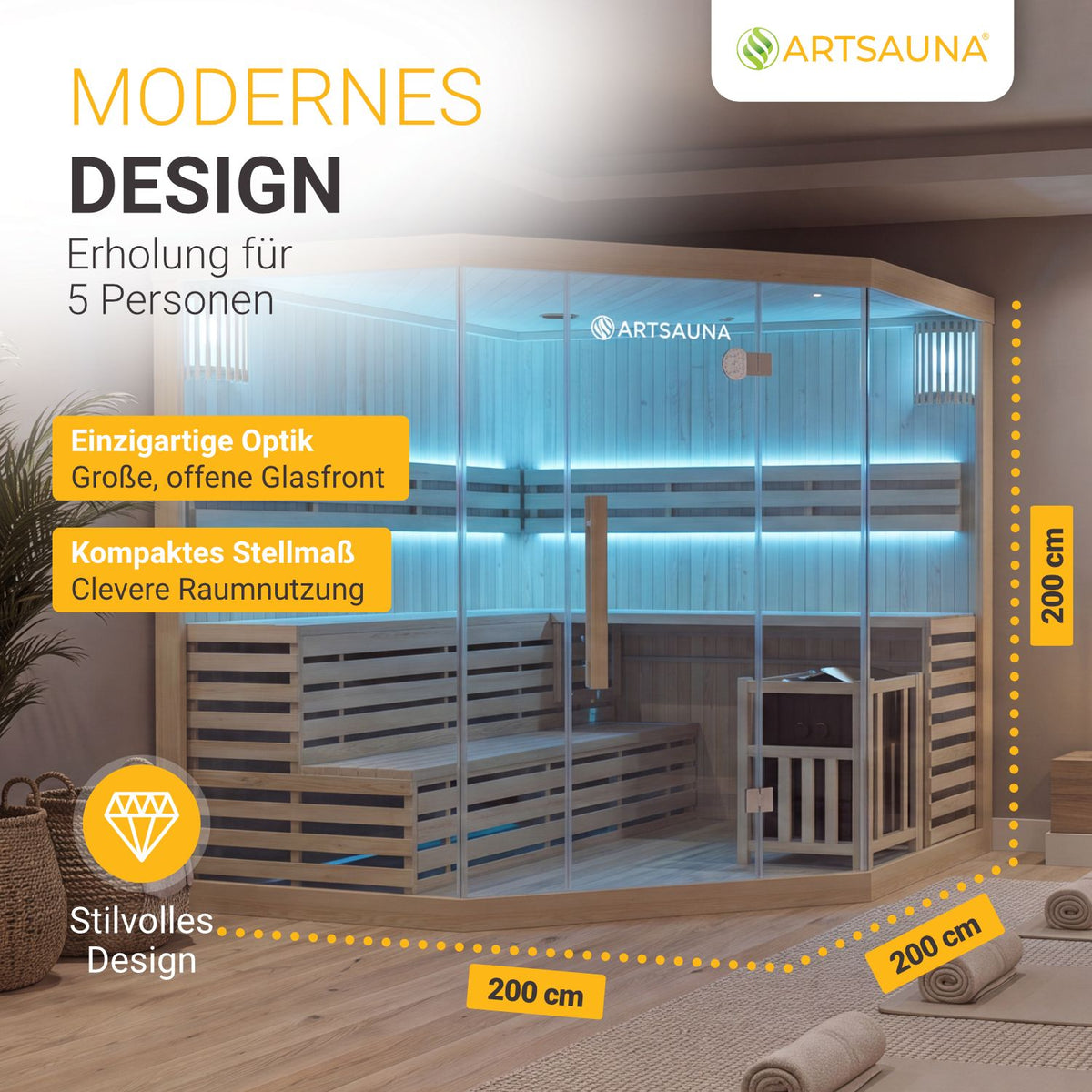 Sauna intérieur Espoo 200 Premium
