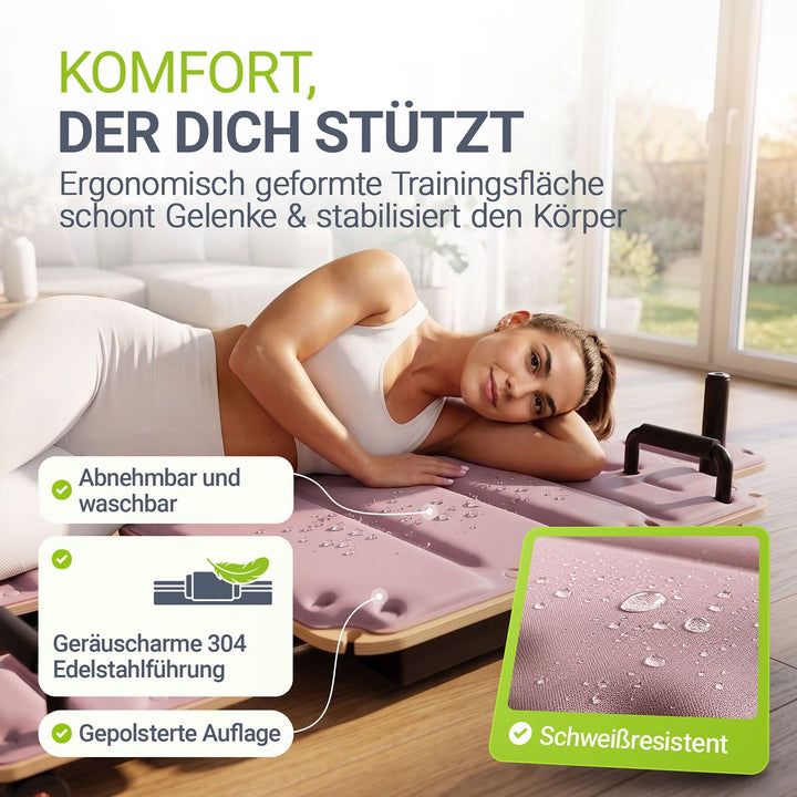 Pilates Reformer Board Movea für Zuhause