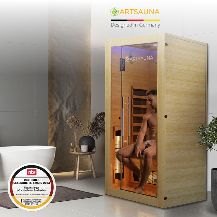 Cabine de sauna infrarouge Kiruna 90 Premium