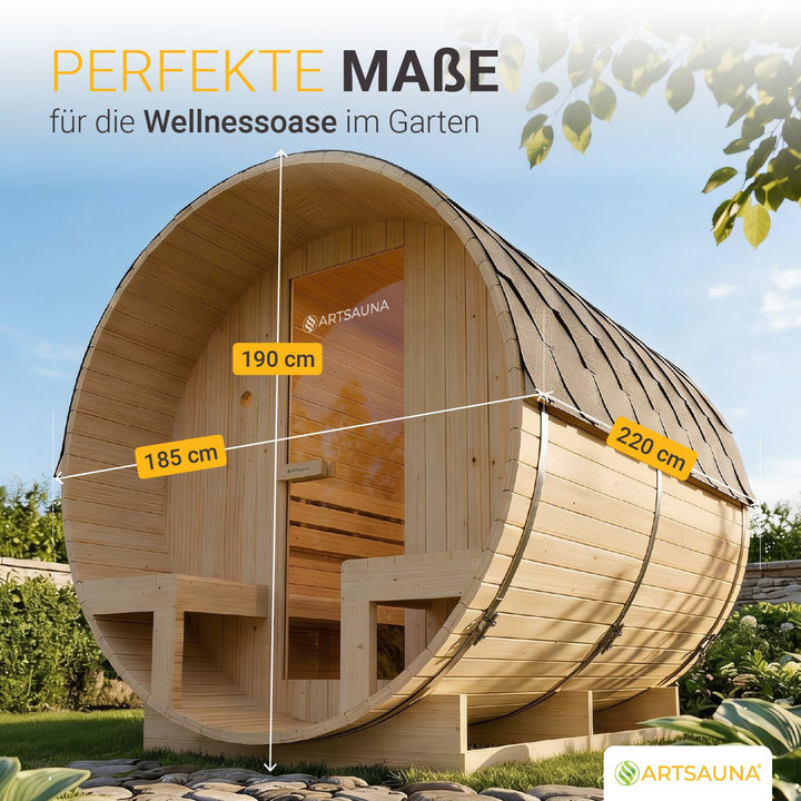 Sauna tonneau Spitzberg avec poêle de sauna