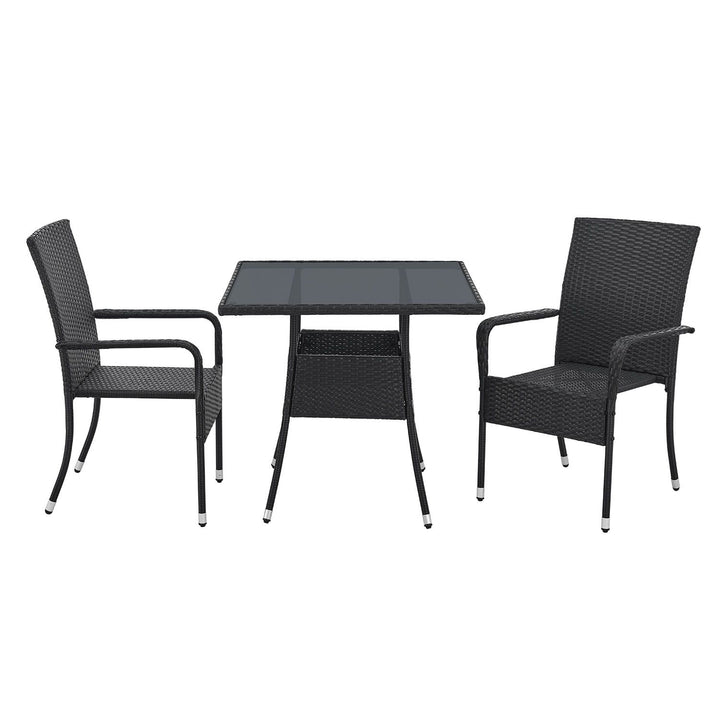 Eckiger Polyrattan Gartentisch Yoro