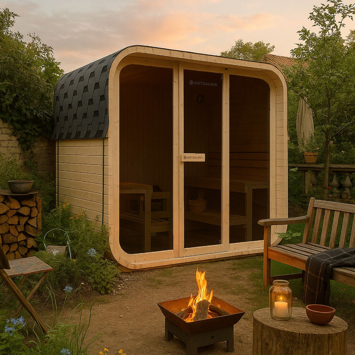Sauna tonneau carré pour 6 personnes Fjora