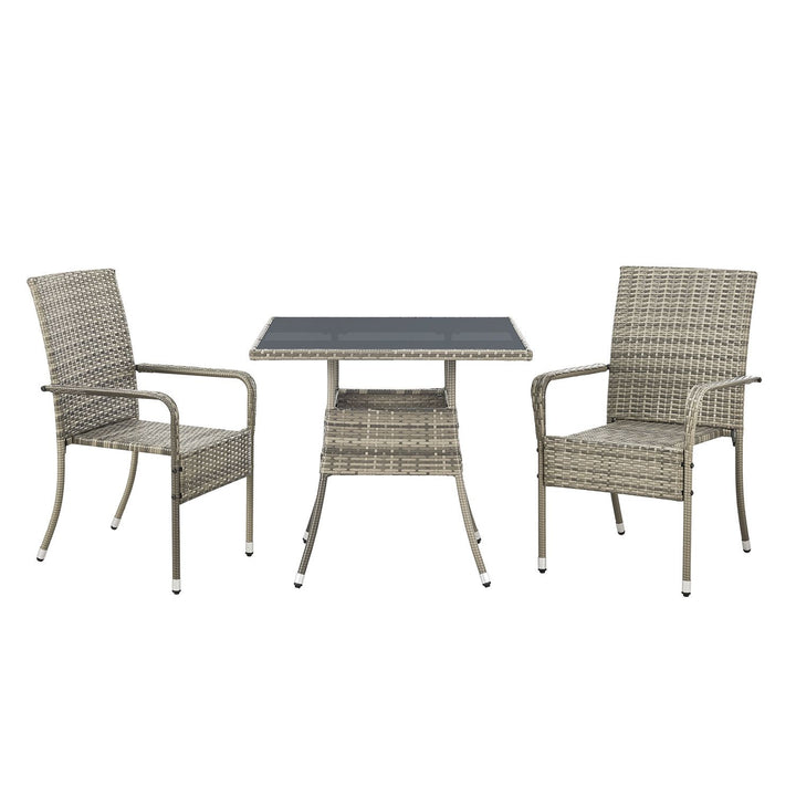 Eckiger Polyrattan Gartentisch Yoro