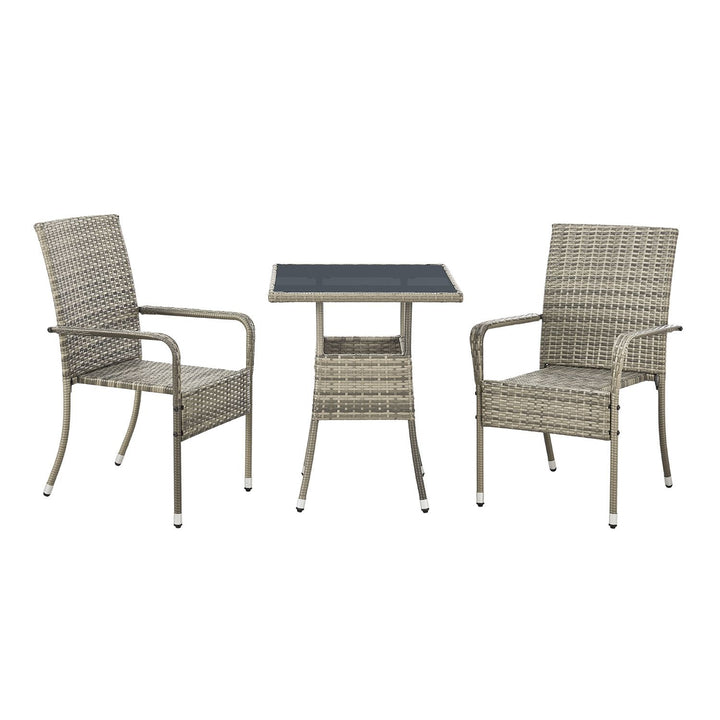 Eckiger Polyrattan Gartentisch Yoro