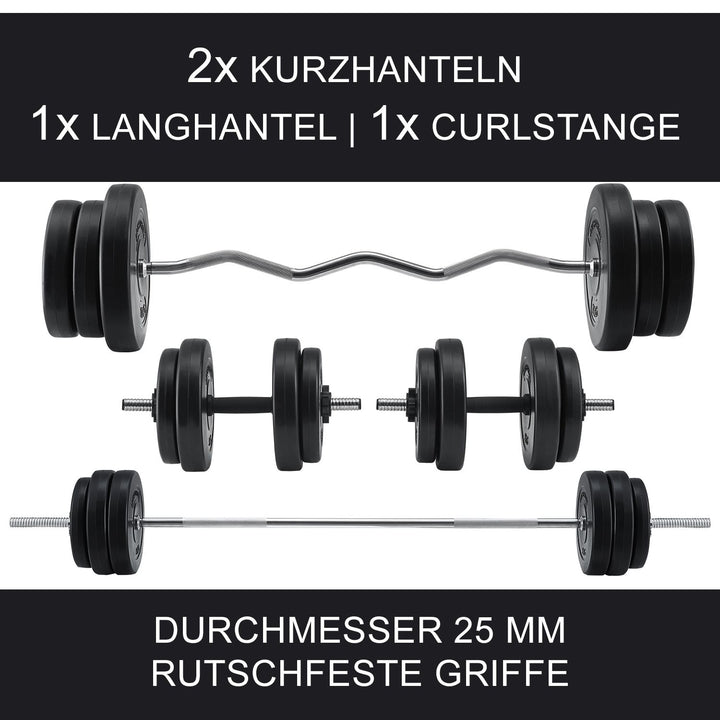 Hantelbank mit Gewichten ProfiGym 1000
